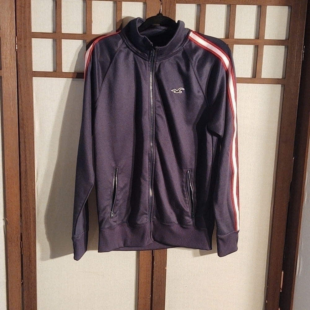 Hollister Navy Track Jacket Sz M